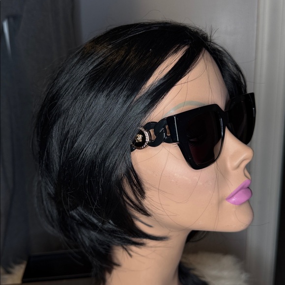 Versace NWT black and gold trim, sunglasses with case and box - Picture 5 of 8